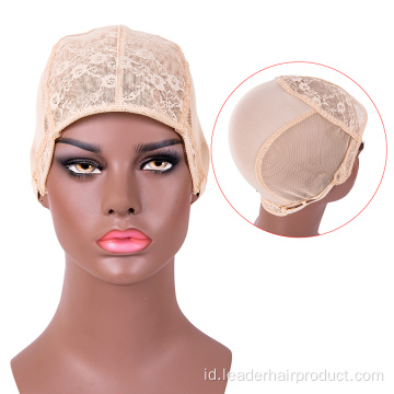 Topi Wig Renda Spandex Merenggang Dengan Tali Yang Dapat Disesuaikan